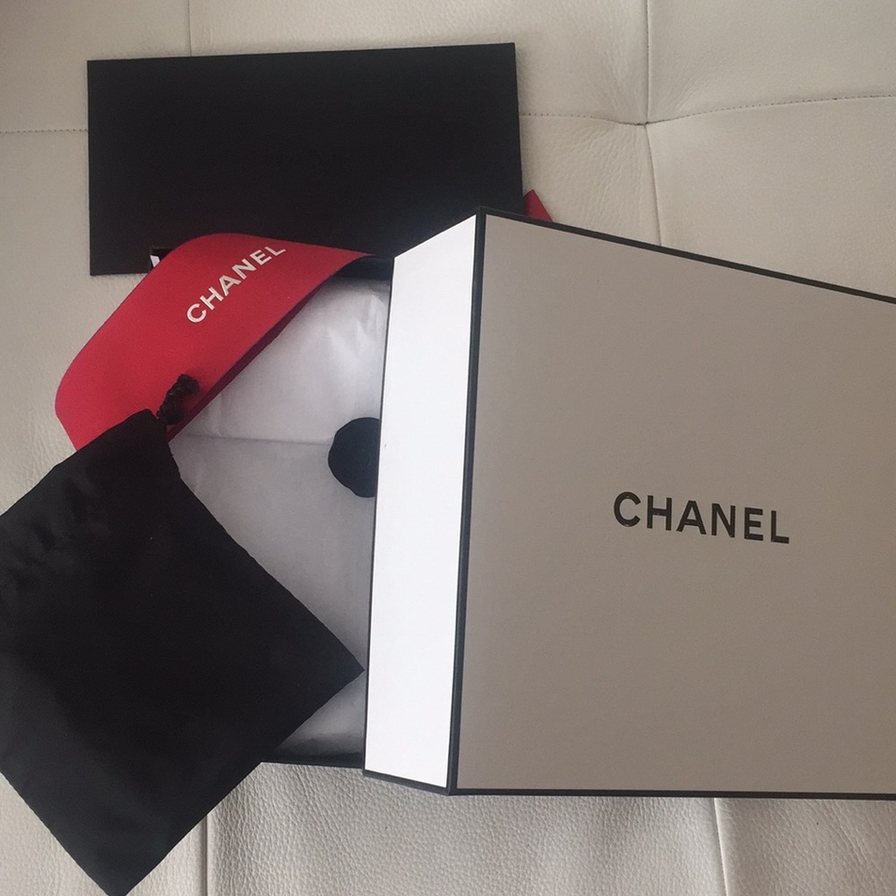 Chanel Gift Box w/ Pouch, Ribbon, Paper & Receipt